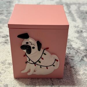 Wondershop Pink Dog Treat Box with Festive Pug